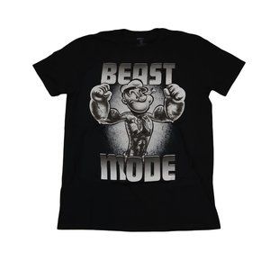 popeye t-shirt black color / short sleeve / the beast mode popeye graphic tee